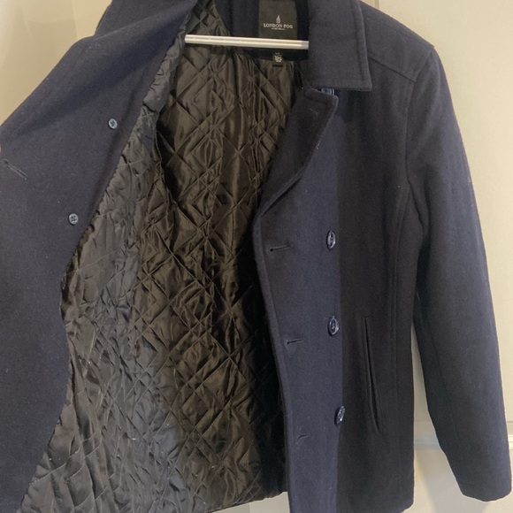 London Fog Navy Blue Pea Coat - Picture 3 of 8